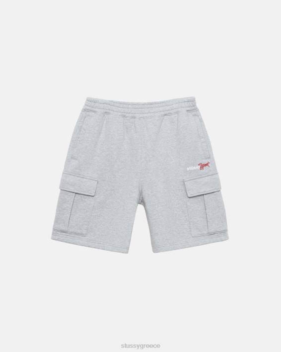 STUSSY γκρίζο Cargo Σορτς από Φλις με Ελαστική Μέση